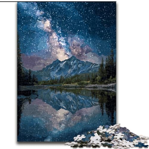 1000-teiliges Puzzle „Nachthimmel“, 1000-teiliges Puzzle, geeignet für Geburtstage, Halloween, Thanksgiving, Ostern (Größe 50x75cm) von WGLINGX