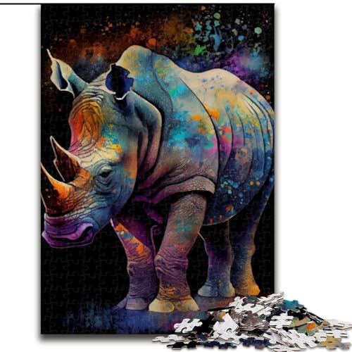 1000-teiliges Puzzle „Nashorn-Tuschemalerei“, interaktives Familienspiel, geeignet für Kinder ab 14 Jahren, Größe 50x75cm 1000-teiliges Puzzle „Nashorn-Tuschemalerei“, interaktives Familienspiel, geeignet für Kinder ab 14 Jahren, Größe 50x75cm von WGLINGX