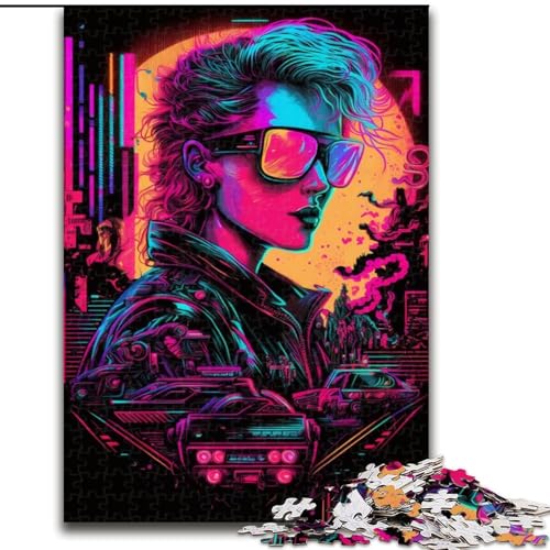 1000-teiliges Puzzle „Neon Robots“, 1000 Teile, anspruchsvolles Denkspiel für Teenager und Familien, Größe 50x75cm von WGLINGX