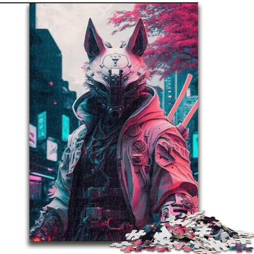 1000-teiliges Puzzle „Neon Warrior“, Holzpuzzle, anspruchsvolles DIY-Denkspiel, interaktive Familienaktivität (Größe 38x26cm) von WGLINGX
