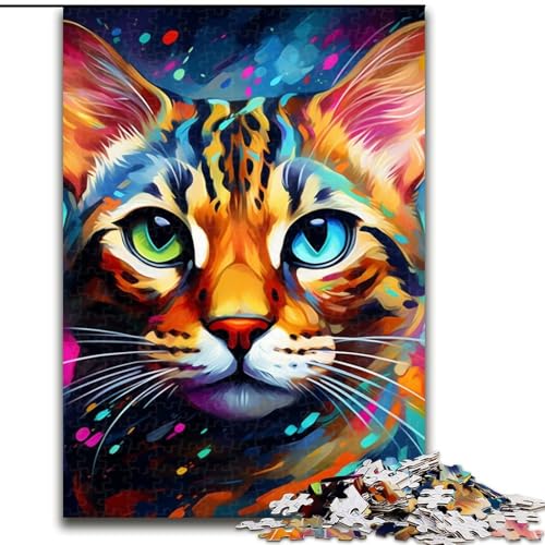 1000-teiliges Puzzle „Ocelot“ aus Pappe, interaktives Familienspiel, Denksportaufgabe als Geschenk, Lernspielzeug (Größe 26x38cm) von WGLINGX