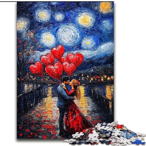 1000-teiliges Puzzle „Paar unter dem Nachthimmel“, 1000-teiliges Puzzle für Erwachsene, EIN tolles Geschenk für Familienspaß (Größe 50x75cm) von WGLINGX