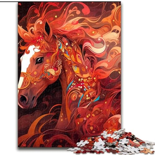1000-teiliges Puzzle „Pferd“ aus Pappe. Anspruchsvolles Denkspiel zum Selbermachen, interaktive Familienaktivität (Größe 26x38cm) von WGLINGX