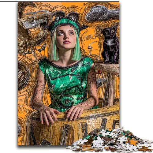 1000-teiliges Puzzle „Psychedelic Art“ aus Holz für Erwachsene, perfekt als Dekoration für Zuhause und Büro, für Partys, Geburtstage und Feiertagsgeschenke (Größe 50x75cm) von WGLINGX