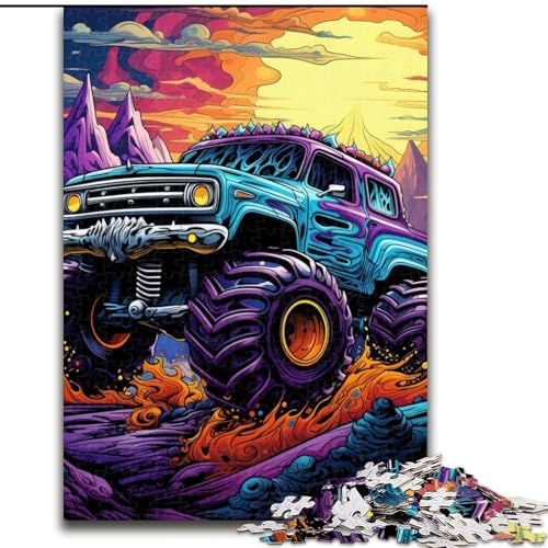 1000-teiliges Puzzle „Psychedelic Truck“, unmögliche Puzzles für Erwachsene für Geburtstage, Feiertage und besondere Anlässe (Größe 26x38cm) von WGLINGX