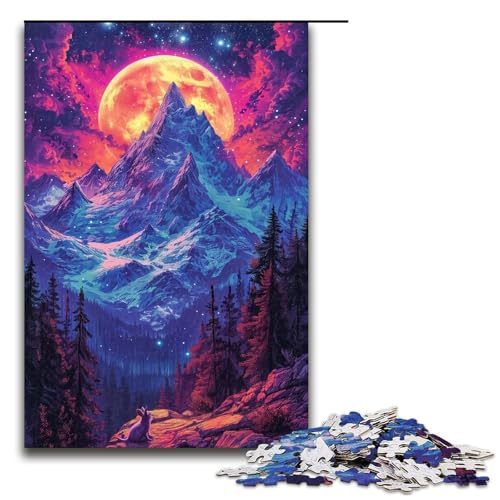 1000-teiliges Puzzle „Psychedelische Berge“ für Erwachsene, Heimdekoration, Geburtstagsgeschenk, Geschenke (Größe 50 x 75 cm) von WGLINGX
