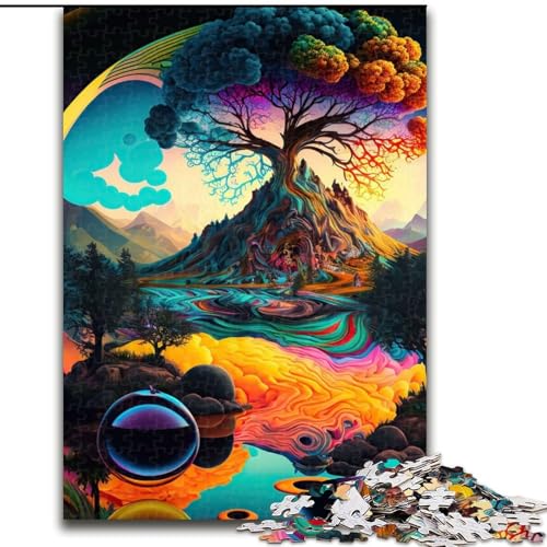 1000-teiliges Puzzle „Psychedelische Natur“, Holzpuzzle, anspruchsvolles Denkspiel für Teenager, perfekt als Heimdekoration oder Geschenk (Größe 50x75cm) von WGLINGX