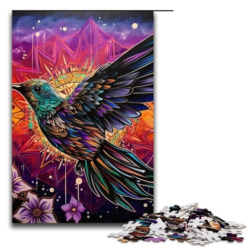 1000-teiliges Puzzle „Psychedelischer Kolibri“ für Erwachsene, Holzpuzzle, Lernspiele, Heimdekoration, 19,69 x 29,53 Zoll 1000-teiliges Puzzle „Psychedelischer Kolibri“ für Erwachsene, Holzpuzzle, Lernspiele, Heimdekoration, 19,69 x 29,53 Zoll von WGLINGX