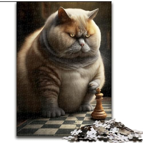 1000-teiliges Puzzle „Schachkatze“, 1000-teiliges Puzzle mit interaktivem Familienspiel, Kinder ab 14 Jahren, Größe 26x38cm 1000-teiliges Puzzle „Schachkatze“, 1000-teiliges Puzzle mit interaktivem Familienspiel, Kinder ab 14 Jahren, Größe 26x38cm von WGLINGX