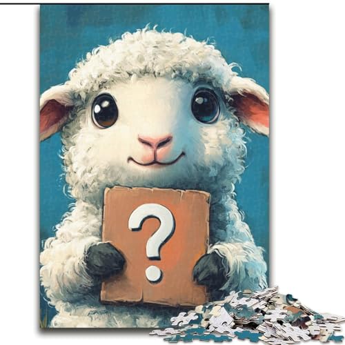1000-teiliges Puzzle „Schaf stellt Fragen“, 1000-teiliges Puzzle für Erwachsene, Lernspiele, schöne Dekoration (Größe 26x38cm) von WGLINGX