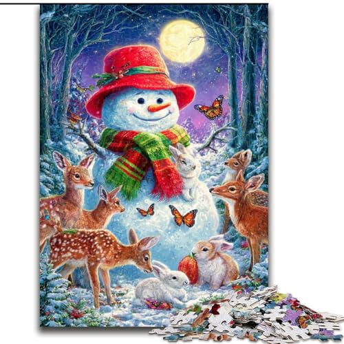 1000-teiliges Puzzle „Schneemann“, 1000-teiliges Puzzle, Heimdekoration, Familienspaß, ab 14 Jahren (Größe 50x75cm) von WGLINGX
