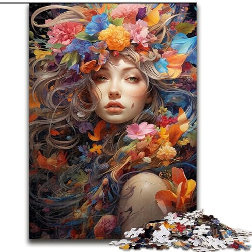 1000-teiliges Puzzle „Schöne, farbenfrohe Frauen“, 1000 Teile für Erwachsene, Familieninteraktion und Gehirntraining, Familienaktivitäts-Herausforderung (Größe 26x38cm) von WGLINGX