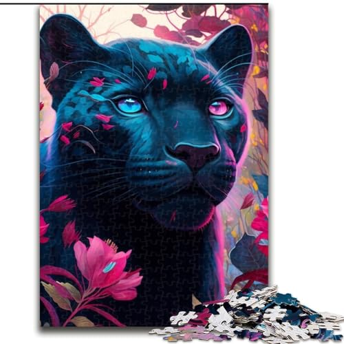1000-teiliges Puzzle „Schwarzer Leopard“, Holzpuzzle, anspruchsvolles DIY-Denkspiel, interaktive Familienaktivität (Größe 38x26cm) von WGLINGX