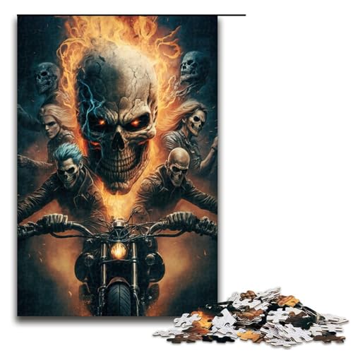 1000-teiliges Puzzle „Skelettritter“, Puzzles für Holzpuzzle, Lernspielzeug (Größe 50 x 75 cm) von WGLINGX