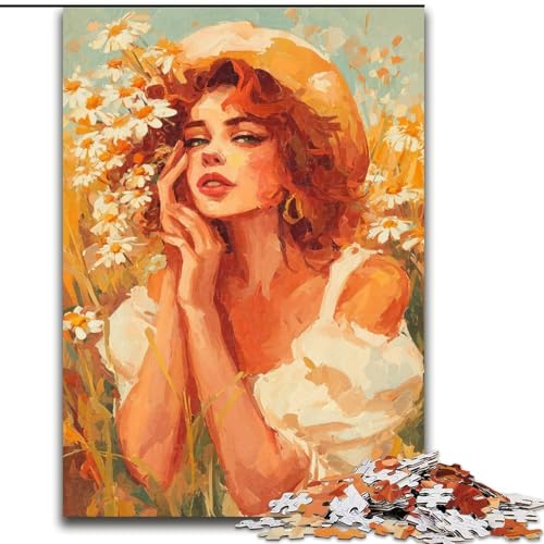 1000-teiliges Puzzle „Sommermädchen“, 1000-teiliges Puzzle, Denkspiel für Teenager, Familienspieleabend (Größe 50x75cm) von WGLINGX