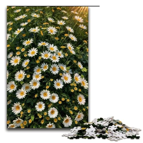 1000-teiliges Puzzle „Sonnenblumenfeld“, Puzzle für Erwachsene, schwieriges und anspruchsvolles Holzpuzzle (Größe 50 x 75 cm) von WGLINGX