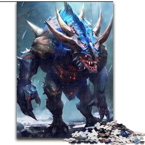 1000-teiliges Puzzle „Stacheliges Monster“, 1000-teiliges Puzzle, Geburtstage, Feiertage, Weltraumparty-Dekorationen (Größe 50x75cm) von WGLINGX