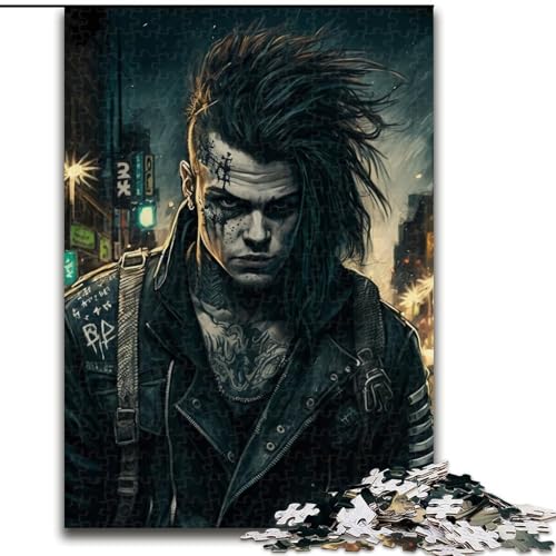 1000-teiliges Puzzle „Street Punk“, Holzpuzzle für Teenager, Familien-Lernspiele, Heimdekoration, Geschenk (Größe 26x38cm) von WGLINGX