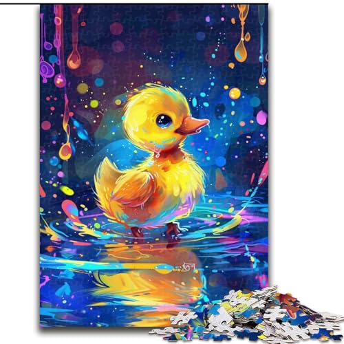 1000-teiliges Puzzle „Süße kleine gelbe Ente“, Holzpuzzle, Familienaktivität, Heimdeko-Geschenk, Familienspielzeugspiel (Größe 50x75cm) von WGLINGX