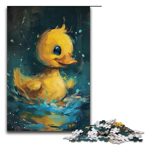 1000-teiliges Puzzle „Süße kleine gelbe Ente“, Puzzle für Erwachsene, Papierpuzzle, Heimdekoration (Größe 38 x 26 cm) von WGLINGX