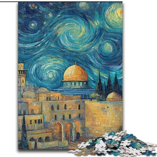 1000-teiliges Puzzle „Taj Mahal bei Nacht“, Puzzle 1000 Teile, Heimdekoration, Familienspaß, ab 14 Jahren (Größe 26x38cm) von WGLINGX