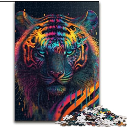 1000-teiliges Puzzle „Tiger“, Holzpuzzle für Teenager, Familien-Lernspiele, Heimdekoration, Geschenk (Größe 50x75cm) von WGLINGX