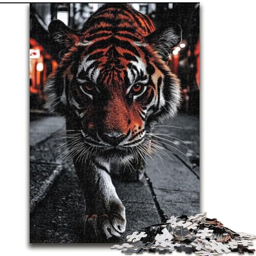 1000-teiliges Puzzle „Tiger“ für Erwachsene, anspruchsvolles DIY-Denkspiel, interaktives Familienspiel (Größe 26x38cm) von WGLINGX