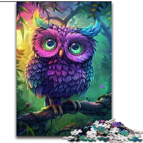 1000-teiliges Puzzle „Traum-Eule“, Holzpuzzle, Familienbindungsaktivität, Heimdeko-Geschenk, Familienspielzeugspiel (Größe 26x38cm) von WGLINGX