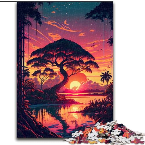 1000-teiliges Puzzle „Tropischer Sonnenuntergang“, Holzpuzzle, ideal für Büro, Schlafzimmer, Wohnzimmerdekoration, Größe 50x75cm 1000-teiliges Puzzle „Tropischer Sonnenuntergang“, Holzpuzzle, ideal für Büro, Schlafzimmer, Wohnzimmerdekoration, Größe 50x75cm von WGLINGX