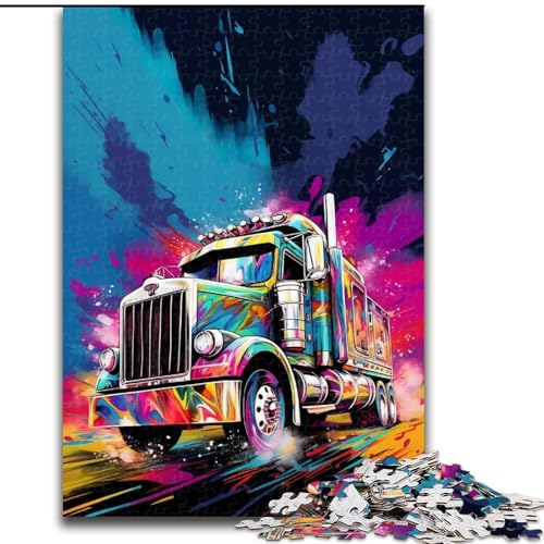 1000-teiliges Puzzle „Trucks on The Road“, Holzpuzzle für Teenager, Familien-Lernspiele, Heimdekoration, Geschenk (Größe 50x75cm) von WGLINGX
