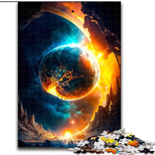1000-teiliges Puzzle „Universum“, Holzpuzzle für Erwachsene, Kunstwerk-Dekor, Intelligenzspielzeug für Familien-Indoor-Spiele (Größe 26x38cm) von WGLINGX