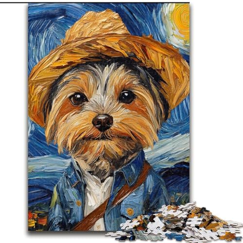 1000-teiliges Puzzle „Van Gogh-Hund“, Holzpuzzle, Familienaktivität, Heimdeko-Geschenk, Familienspielzeug (Größe 26x38cm) von WGLINGX