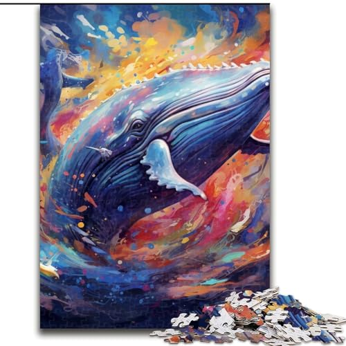 1000-teiliges Puzzle „Wal“ für Erwachsene, 1000 Teile, Heimdekoration, Familienspaß, ab 14 Jahren (Größe 26x38cm) von WGLINGX