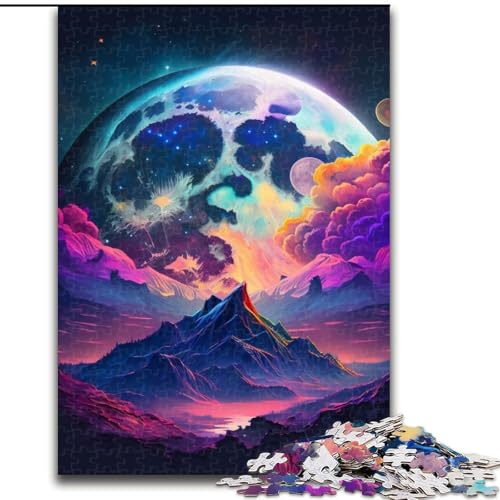 1000-teiliges Puzzle „Weltraumplanet“, Holzpuzzle, anspruchsvolles DIY-Denkspiel, interaktive Familienaktivität (Größe 38x26cm) von WGLINGX