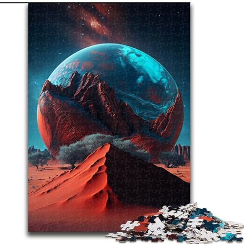 1000-teiliges Puzzle „Weltraumplanet“, Holzpuzzle für Erwachsene mit interaktivem Familienspiel, Kinder ab 14 Jahren (Größe 38x26cm) von WGLINGX