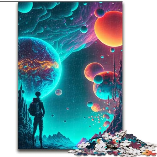 1000-teiliges Puzzle „Weltraumreise“, Puzzle 1000 Teile für Erwachsene, Lernspiele, schöne Dekoration (Größe 26x38cm) von WGLINGX