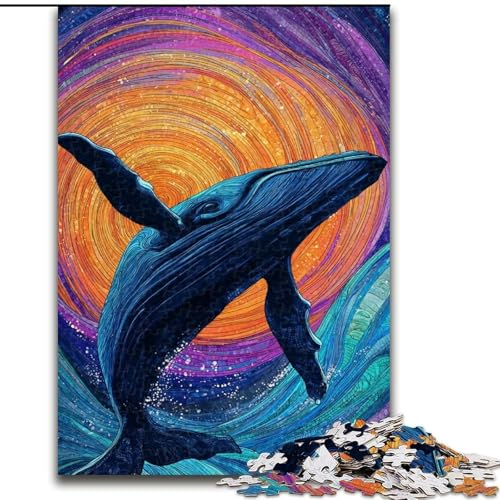 1000-teiliges Puzzle „Weltraumwal“, 1000-teiliges Puzzle, Denkspiel für Teenager, Familienspieleabend (Größe 50x75cm) von WGLINGX