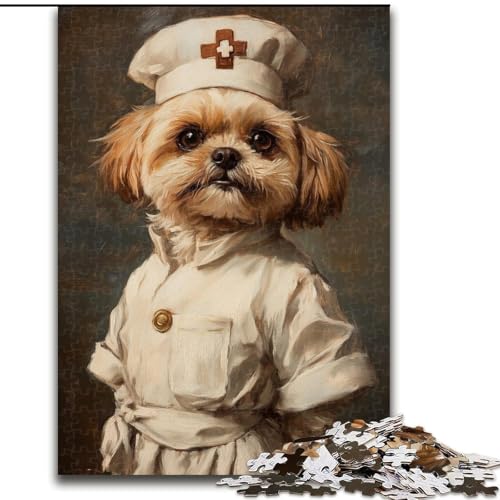 1000-teiliges Puzzle „Yorkshire Terrier Nurse“, 1000-teiliges Puzzle, Heimdekoration, Familienspaß, ab 14 Jahren (Größe 26x38cm) von WGLINGX