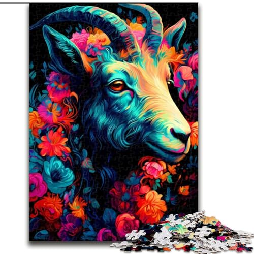 1000-teiliges Puzzle „Ziege“, interaktives Familienspiel, geeignet für Kinder ab 14 Jahren, Größe 26x38cm von WGLINGX