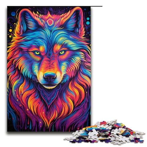 1000-teiliges Puzzle Art Wolf Puzzle für Teenager Holzpuzzle Lernspiele für Erwachsene 50x75cm 1000-teiliges Puzzle Art Wolf Puzzle für Teenager Holzpuzzle Lernspiele für Erwachsene 50x75cm von WGLINGX