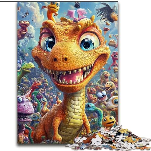 1000-teiliges Puzzle Baby-Dinosaurier, 1000-teiliges Puzzle, Denkspiel für Teenager, Familienspieleabend (Größe 50x75cm) von WGLINGX