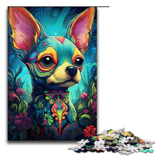 1000-teiliges Puzzle Chihuahua, Holzpuzzle, Heimdekoration (Größe 50 x 75 cm) von WGLINGX