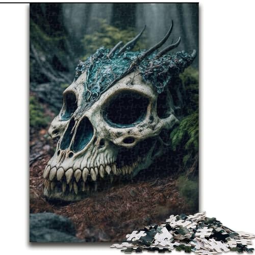 1000-teiliges Puzzle Drachenschädel, anspruchsvolle Puzzles, Familieninteraktion und Gehirnherausforderung, Familienaktivitäts-Herausforderung, Größe 26x38cm von WGLINGX