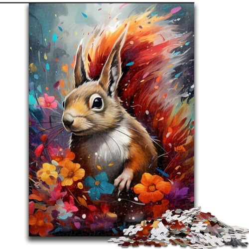 1000-teiliges Puzzle Eichhörnchen, 1000-teiliges Puzzle für Erwachsene, Denkspiel für Teenager, Familienspieleabend (Größe 26x38cm) von WGLINGX