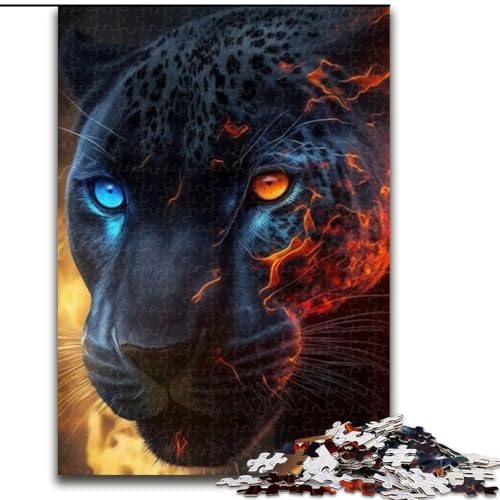1000-teiliges Puzzle Fantasy Leopard, 1000-teiliges Puzzle für Erwachsene, anspruchsvolle DIY-Kunst für Enthusiasten, Entspannung (Größe 26x38cm) von WGLINGX