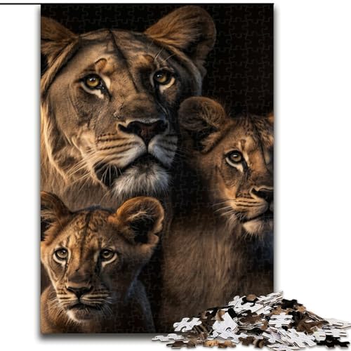 1000-teiliges Puzzle Fantasy Lion, Holzpuzzle, interaktives Familienspiel, Denksportaufgabe, Geschenk, Lernspielzeug (Größe 38x26cm) von WGLINGX