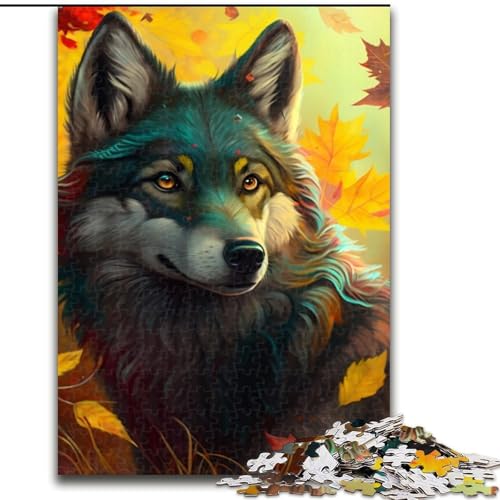 1000-teiliges Puzzle Fantasy Wolf Puzzle 1000 Teile für Erwachsene für Geburtstage, Feiertage und besondere Anlässe (Größe 26x38cm) von WGLINGX