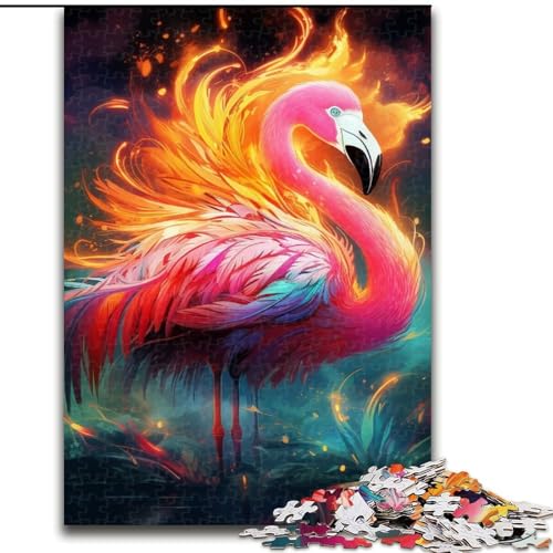 1000-teiliges Puzzle Flamingo, Holzpuzzle, anspruchsvolles DIY-Denkspiel, interaktive Familienaktivität (Größe 38x26cm) von WGLINGX