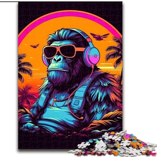 1000-teiliges Puzzle-Geschenk, AFFE, DJ-Musik, Puzzle für 1000 Teile, pädagogisches und unterhaltsames Indoor-Spiel für die Heimdekoration, Größe 26x38cm 1000-teiliges Puzzle-Geschenk, AFFE, DJ-Musik, Puzzle für 1000 Teile, pädagogisches und unterhaltsames Indoor-Spiel für die Heimdekoration, Größe 26x38cm von WGLINGX