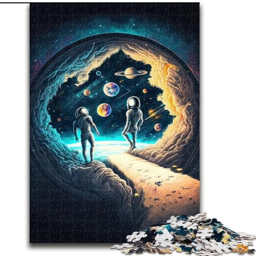 1000-teiliges Puzzle-Geschenk, Astronauten-Holzpuzzle für Erwachsene mit interaktivem Familienspiel, Kinder ab 14 Jahren (Größe 38x26cm) von WGLINGX